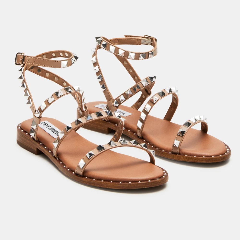 Steve Madden Travel Studded Sandals Tan